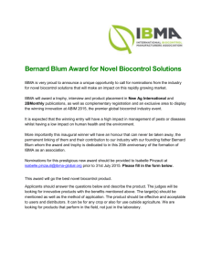 Bernard Blum Award for Novel Biocontrol Solutions