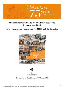 Celebrating 75 Years: Information and resources for libraries