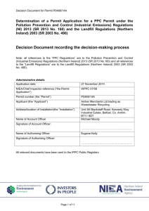 Mullaghglass Landfill PPC Permit Decision Document