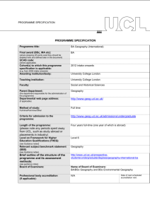 BA Geography International - University College London