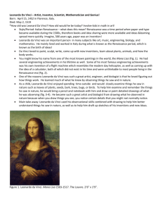 Leonardo da Vinci Lesson Plan as a