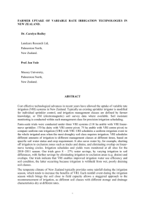 FARMER UPTAKE OF VARIABLE RATE IRRIGATION