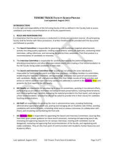 Tenure Track Faculty Search Process