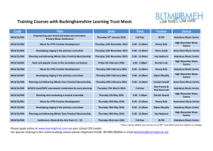 Training Courses with BLTM 2015.16