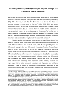 The twins` paradox: Spatiotemporal length, temporal passage, and a