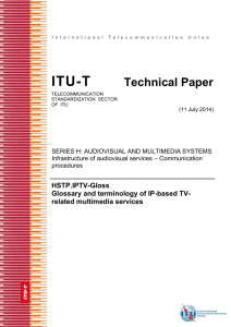 HSTP.IPTV-Gloss - Glossary and terminology of IP-based TV