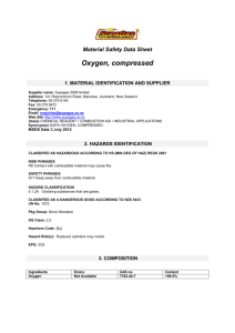 Material Safety Data Sheet Oxygen Compressed (88KB