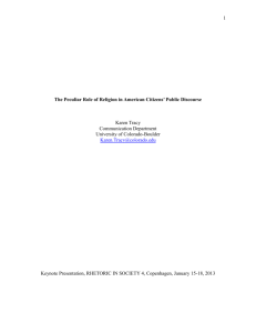 The Peculiar Role of Religion in American Citizens` Public Discourse