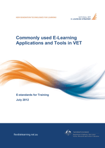 Commonly used E-Learning Applications and Tools in VET