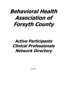 Behavioral Health - Forsyth County Schools