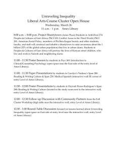 Unraveling Inequality Liberal Arts Course Cluster Open House