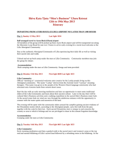 Shiva Kata Tjuta “Men`s Business” Uluru Retreat 12th to 19th May