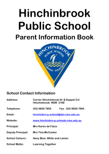 Parent Information Booklet - Hinchinbrook Public School