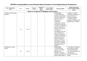 MATRIX of existing Master course