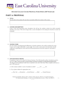 Honors College Seminar Proposal Form