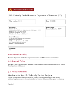 Federally Funded Research: Department of Education