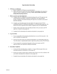 Internship Checklist for Principals