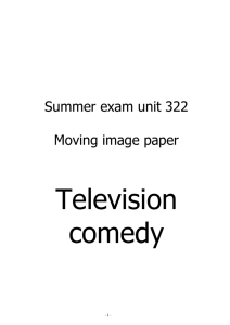 Handbook for GCSE Television Comedy synopsis and intro pages