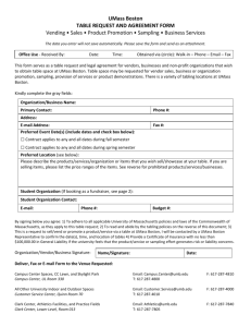 Table Space Request and Agreement Form