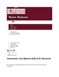 Intensivists Join Medical Staff at St. Bernards