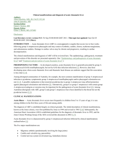 Clinical manifestations and diagnosis of acute rheumatic fever