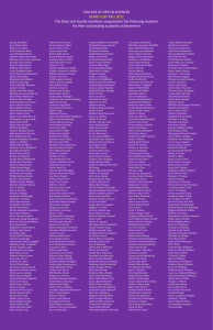 COLLEGE OF ARTS & SCIENCES DEAN`S LIST FALL 2011 The