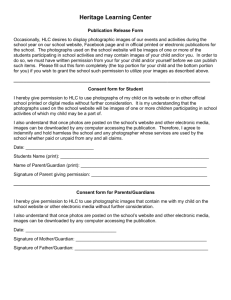 Publication Release form - Heritage Baptist Church