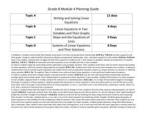 Math 8 Module 4 Guidance