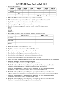 SCH3UI-01 Exam Review Student (Fall 2012)