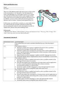 Water purification essay Name: Due date: There are 750 million