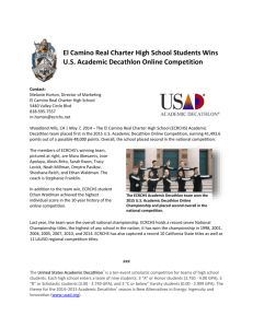 El Camino Real Charter High School Students Wins US Academic