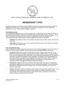 SCWTCA Membership Types - Soft Coated Wheaten Terrier Club of