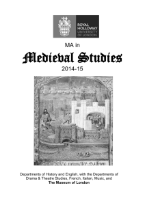 MA Medieval Studies 2014/15