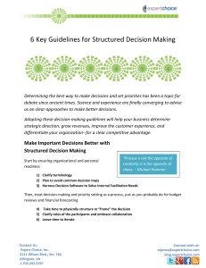 6 Key Guidelines for Structured Decision Making