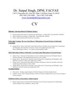 CV of Dr. Singh - Comprehensive Foot and Ankle Institute