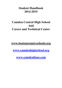 Student Handbook 2014-2015 Camden Central High School And