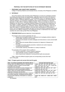 Proposal for the institution of PhD in Veterinary Medicine Proponent