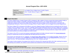 Annual Program Plan 2014-2015 Honors