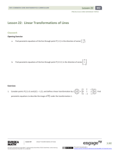 Lesson 22: Linear Transformations of Lines