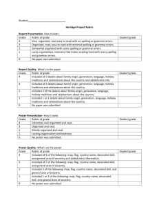 Student Heritage Project Rubric Report Presentation