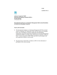 UNEP AG/EDC/1NF 2.1 Advisory Group for UNEP Endocrine