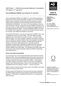 Draft Environment Statement - Herts and Middlesex Wildlife Trust