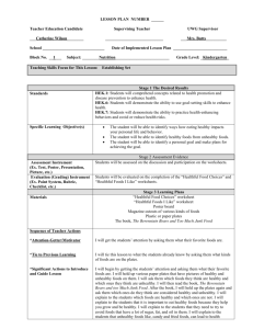 LESSON PLANNING TEMPLATE - ElementaryHealthPhysicalActivity