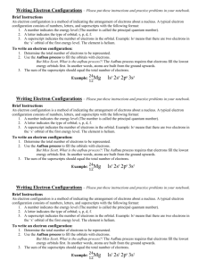 HW: Writing Electron Configurations 1/2 Sheet