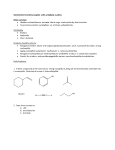 Review: Applying acid/base chemistry to substitution reactions