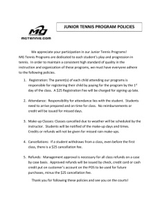 Junior Program Policies