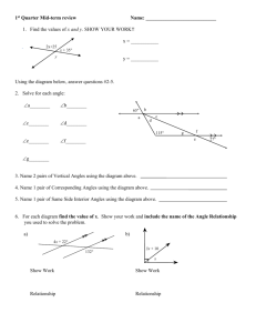 Midterm Practice for Angles and Pythagorean Theorem