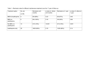 Table 1 *Remission rates for different maintenance