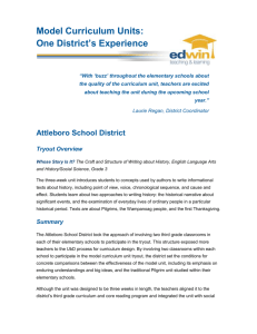 Model Curriculum - District Experience Attleboro