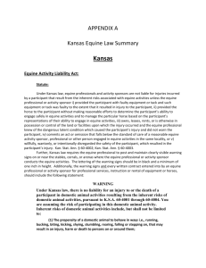 Kansas Equine Law Summary